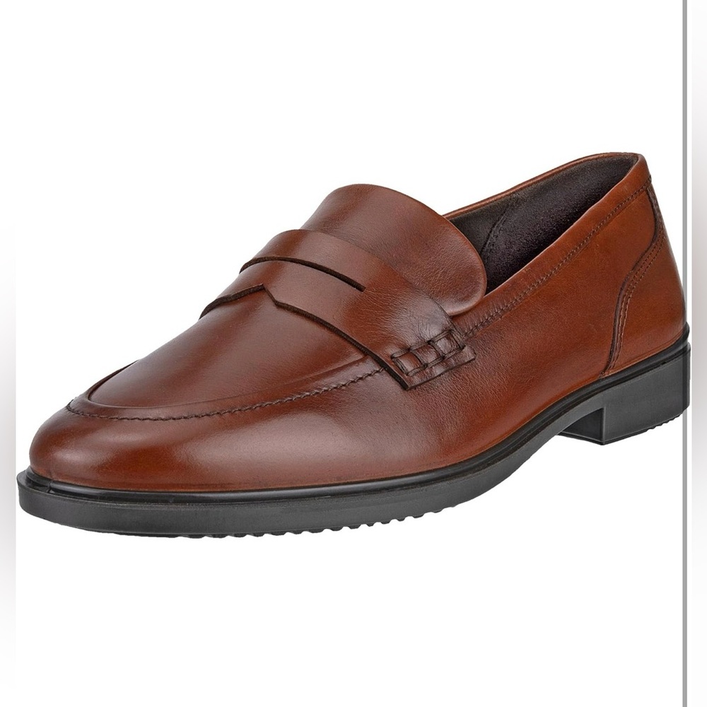 ECCO Cognac Leather Penny Loafers Womens 8 8.5 Comfort Slip On Classic Shoes - Picture 14 of 14